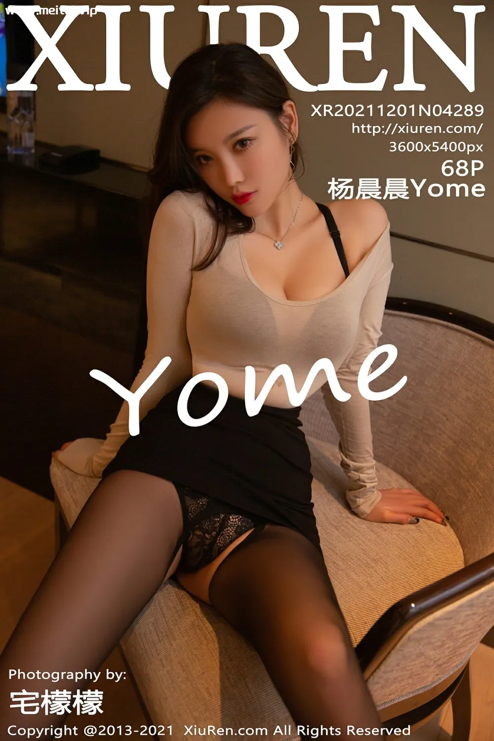[XiuRen秀人网] 2021.12.01 No.4289 杨晨晨Yome 黑内衣丝袜 私房写真 [68+1P]-美腿之家