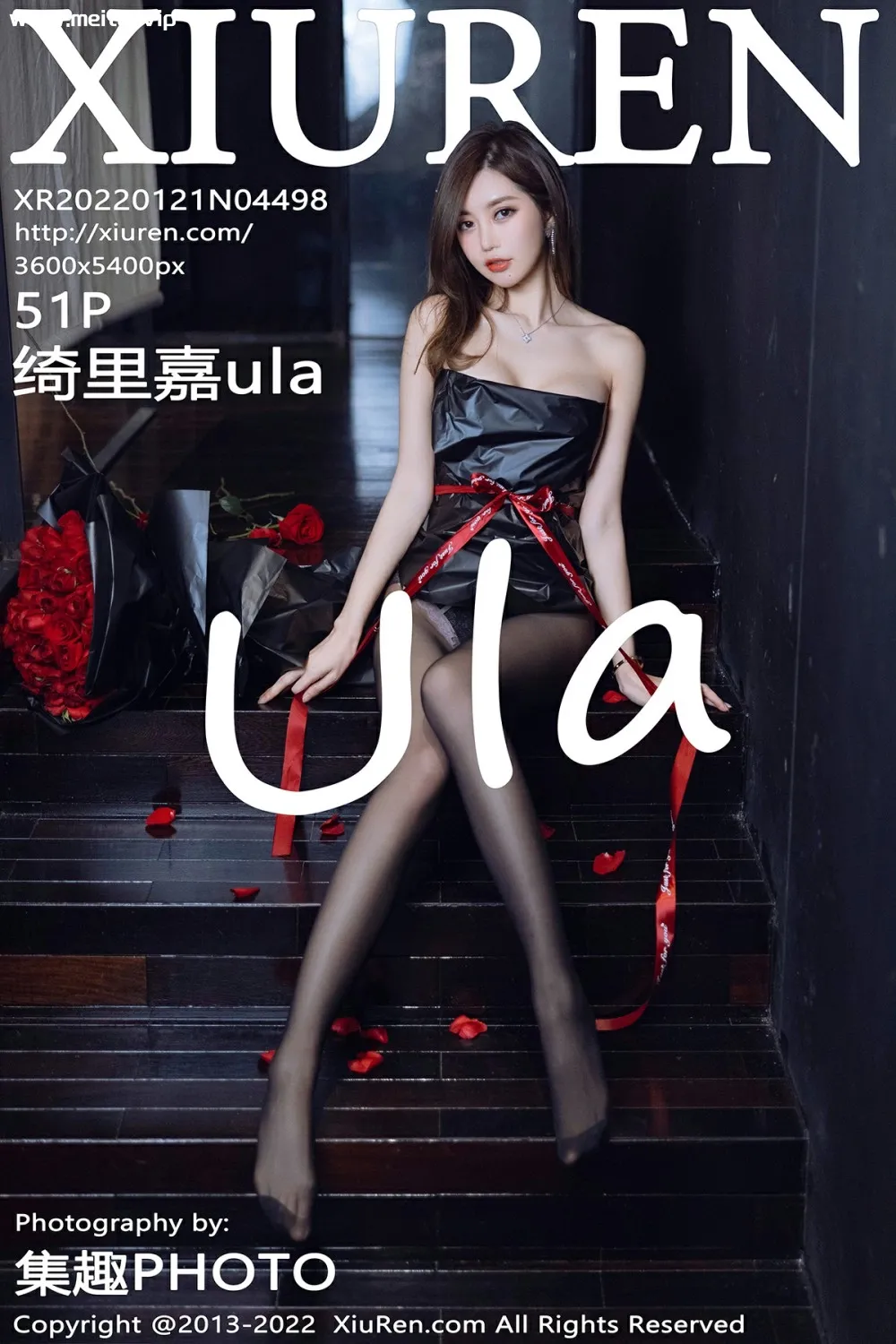 [XiuRen秀人网] 2022.01.21 No.4498 绮里嘉ula 连衣短裙搭配诱人黑丝 性感写真 [51+1P]-美腿之家