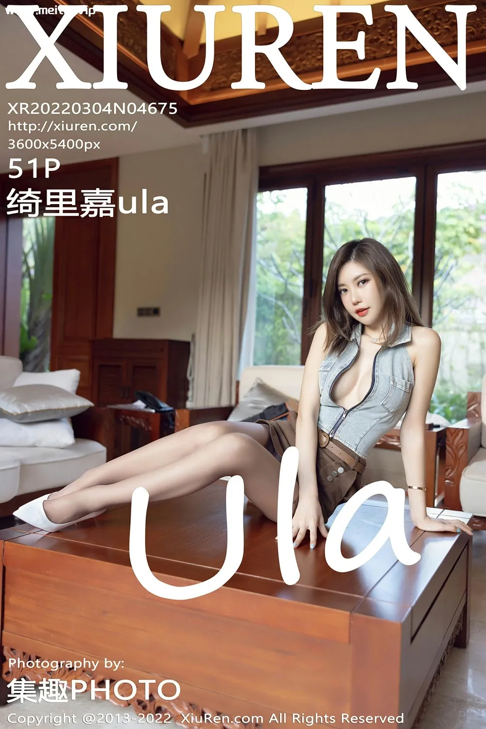 [XiuRen秀人网] 2022.03.04 No.4675 绮里嘉ula 室内场景拍摄 性感灰丝[51+1P]-美腿之家