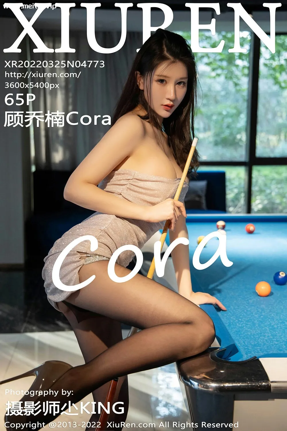 [XiuRen秀人网] 2022.03.25 No.4773 顾乔楠Cora 桌球室场景拍摄 性感诱人黑丝[65+1P]-美腿之家