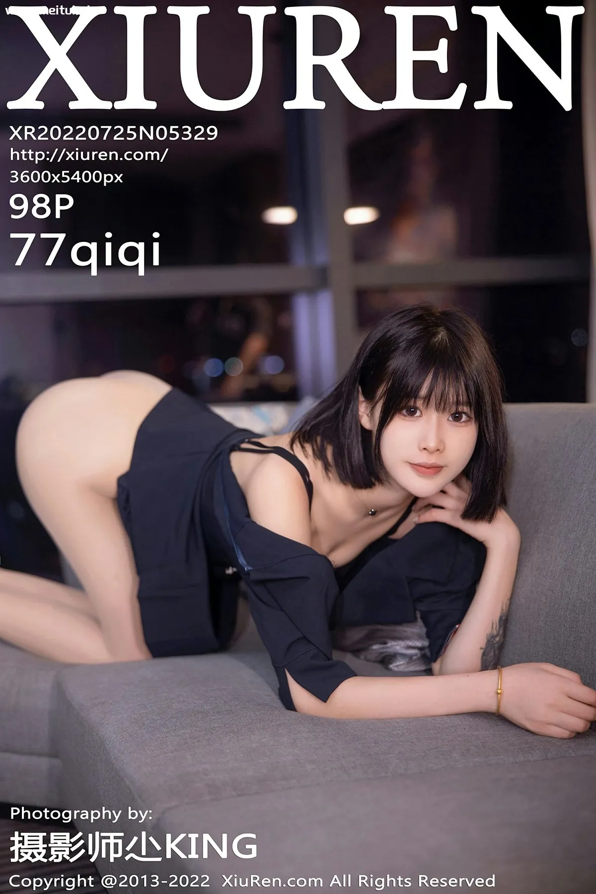 [XiuRen秀人网] 2022.07.25 No.5329 77qiqi 蓝色蕾丝内衣 性感写真 [98+1P]-美腿之家