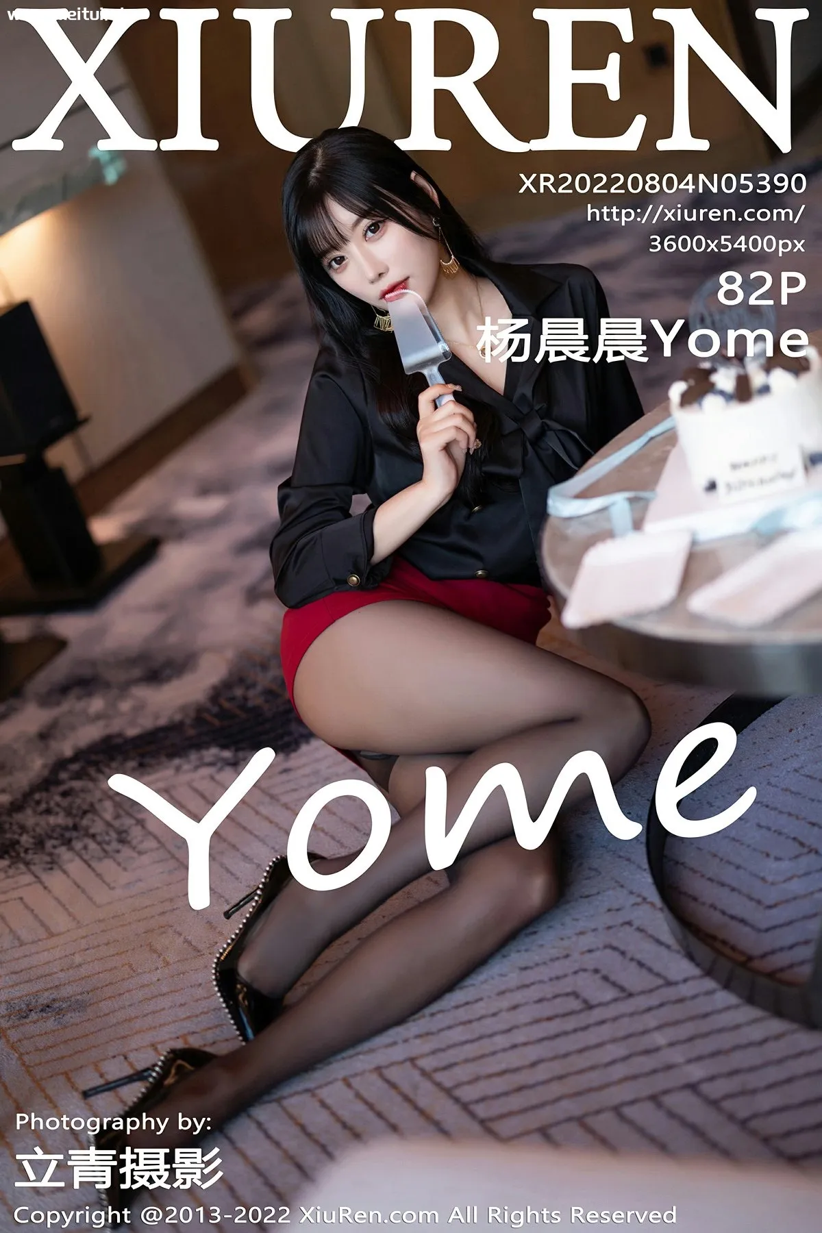 [XiuRen秀人网] 2022.08.04 No.5390 杨晨晨Yome 性感红色轻透蕾丝内衣私房写真 [82+1P]-美腿之家