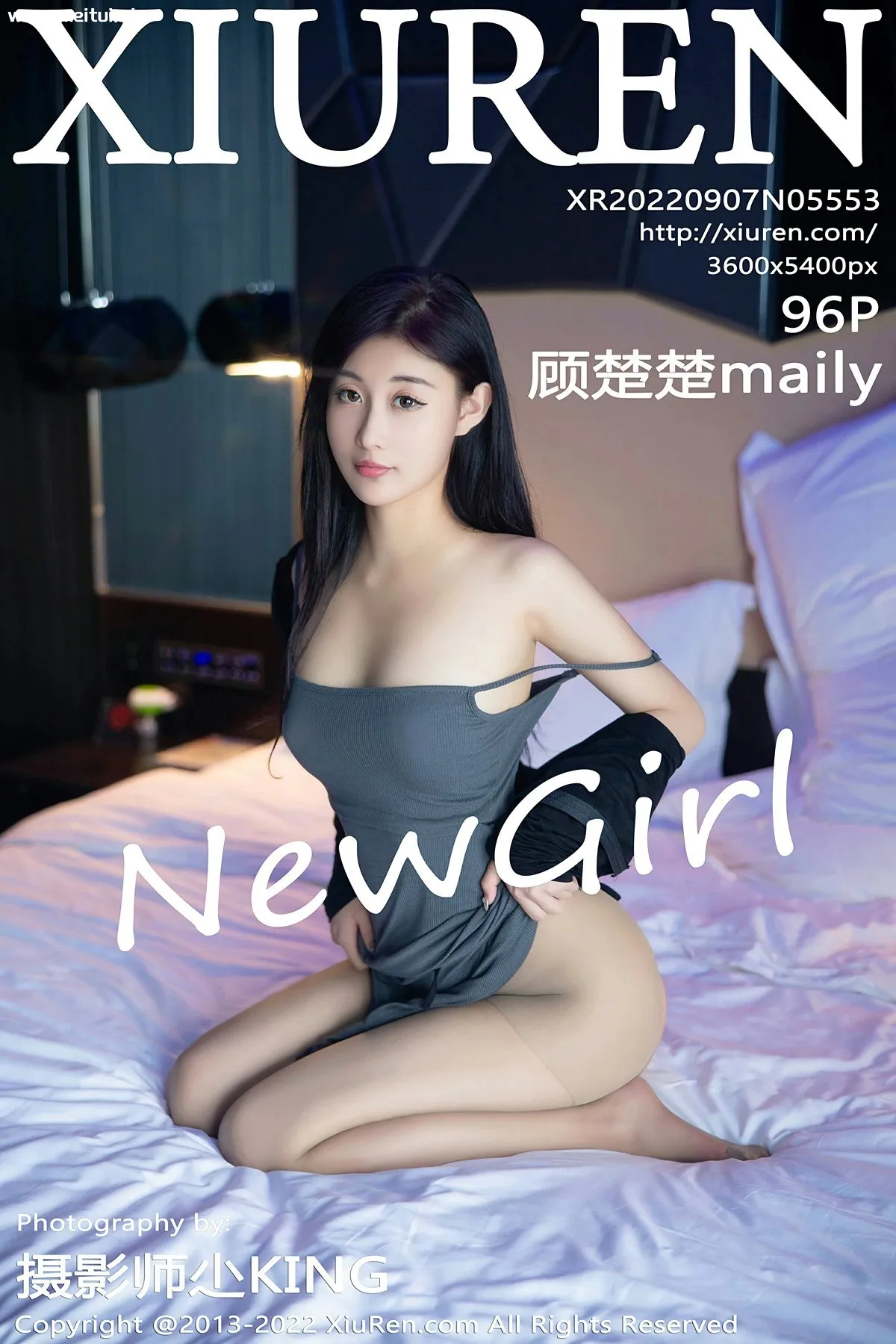 [XiuRen秀人网] 2022.09.07 No.5553 顾楚楚maily 新人首套写真性感吊带裙诱人灰丝[96P]-美腿之家