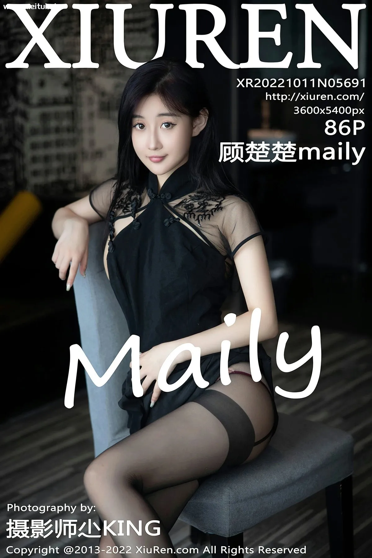 [XiuRen秀人网] 2022.10.11 No.5691 顾楚楚maily 黑色旗袍 魅惑黑丝 性感写真 [86+1P]-美腿之家