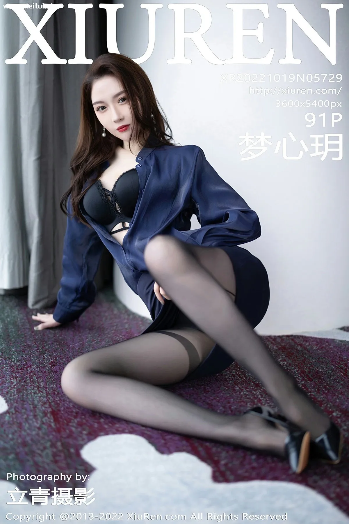 [XiuRen秀人网] 2022.10.19 No.5729 梦心玥 性感黑色内衣 魅惑黑丝佛山旅拍写真 [91P]-美腿之家