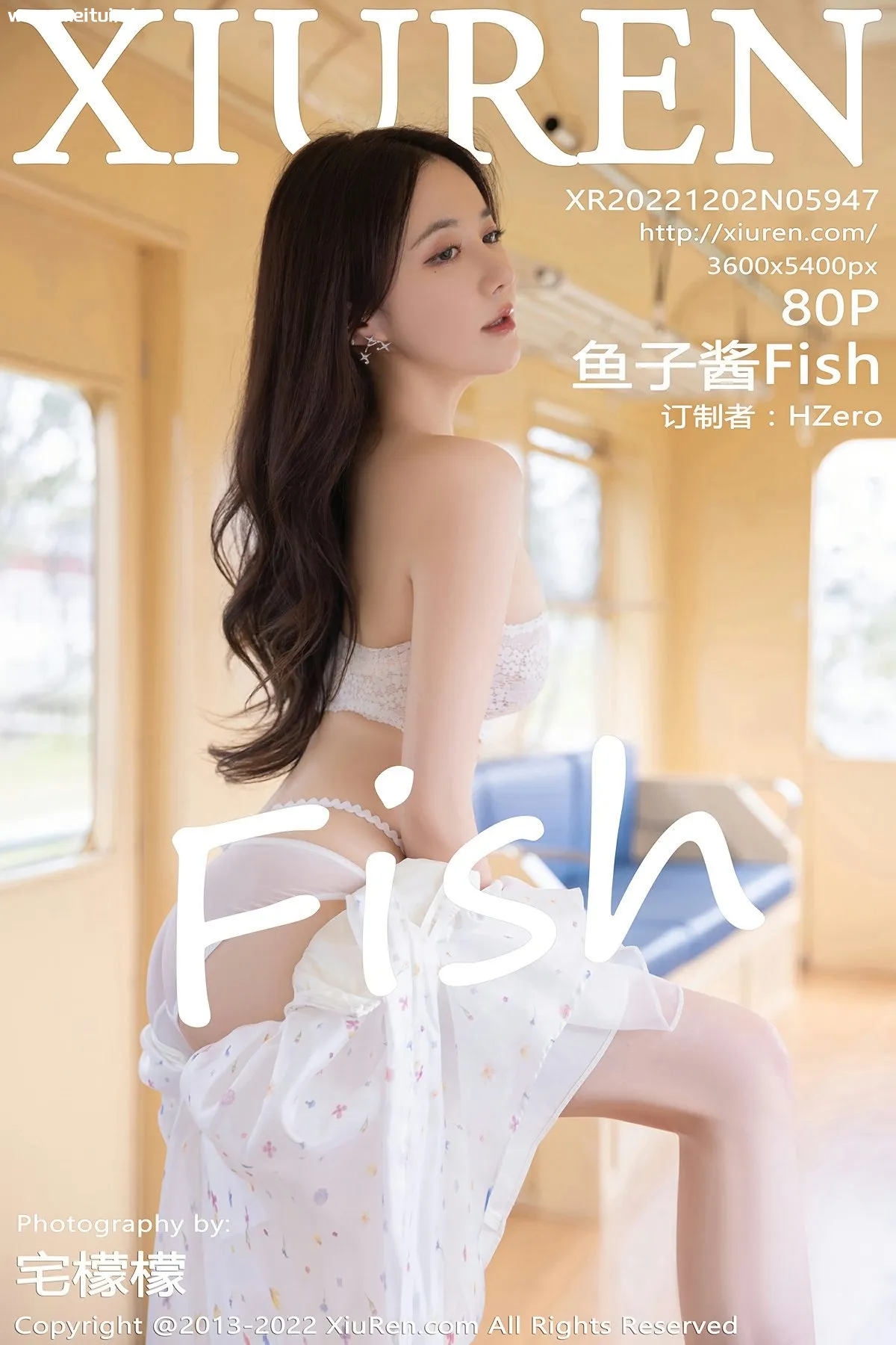 [XiuRen秀人网] 2022.12.02 No.5947 鱼子酱Fish 电车场景拍摄 性感白色蕾丝内衣 [80P]-美腿之家