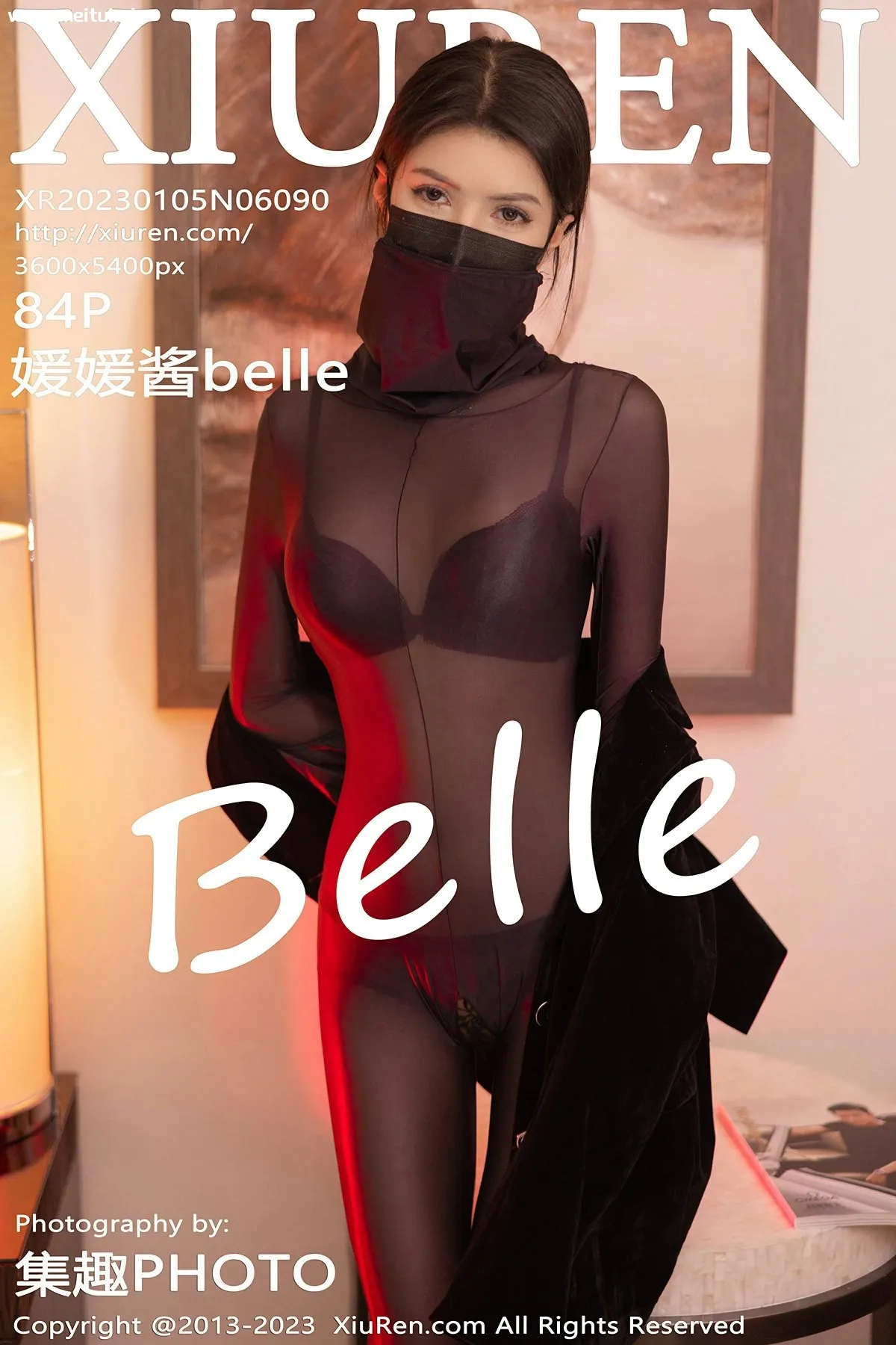 [XiuRen秀人网] 2023.01.05 No.6090 媛媛酱belle 性感网纱连体衣江浙沪旅拍写真 [84P]-美腿之家