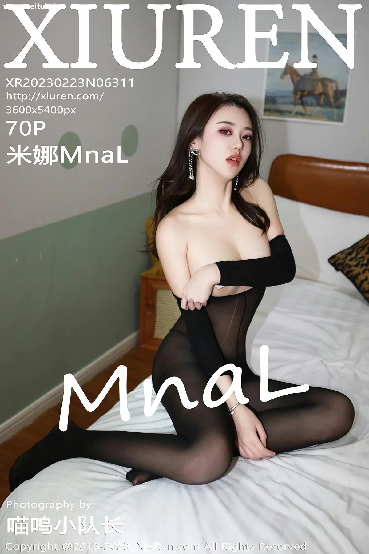 [XiuRen秀人网] 2023.02.23 No.6311 米娜MnaL 黑色网纱轻透连体衣 性感写真 [70+1P]-美腿之家