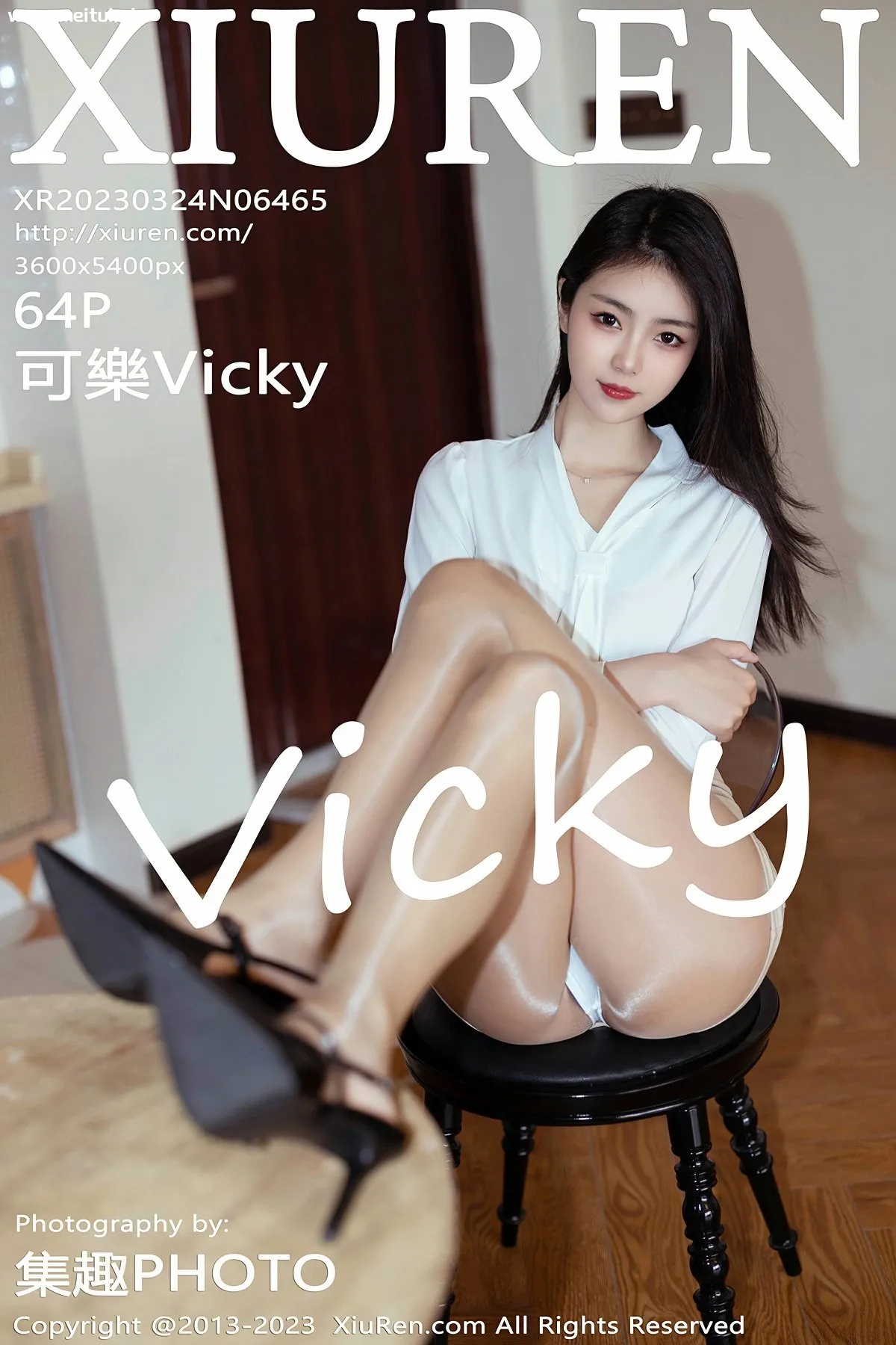 [XiuRen秀人网] 2023.03.24 No.6465 可樂Vicky 浅黄色短裙 原色丝袜 性感写真 [64+1P]-美腿之家