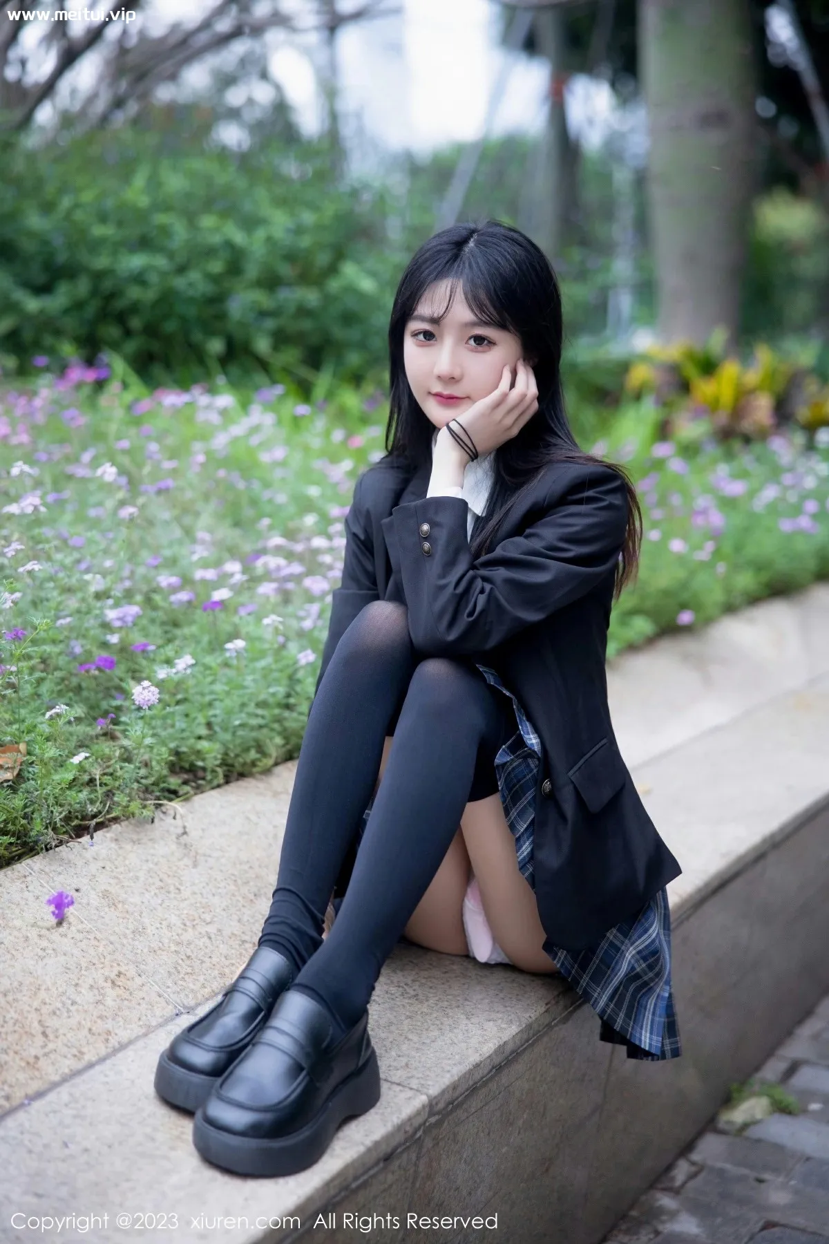 [XiuRen秀人网] 2023.04.28 No.6662 幼幼 学妹制服 白色蕾丝内衣 性感写真 [92+1P]-美腿之家