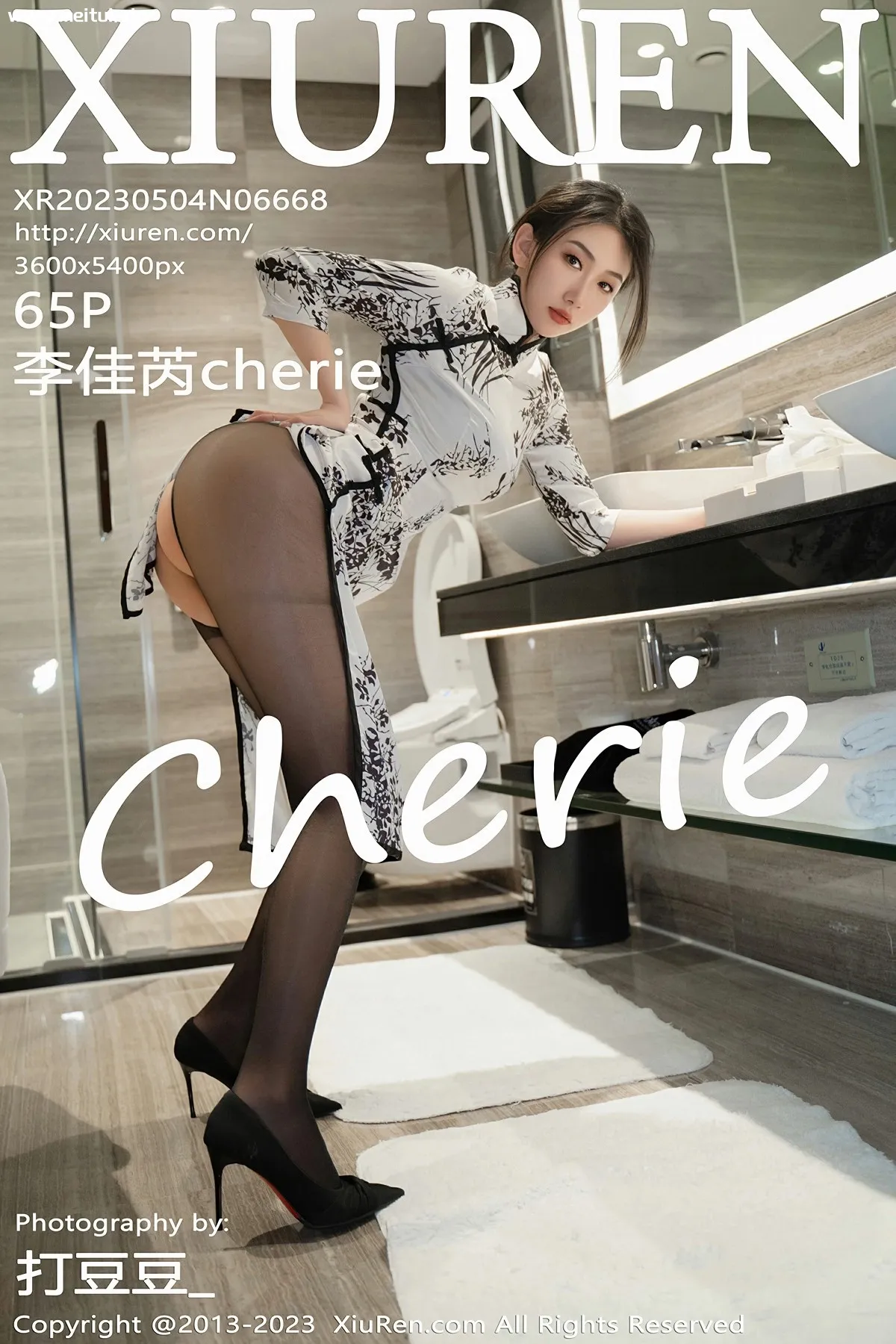 [XiuRen秀人网] 2023.05.04 No.6668 李佳芮cherie 水墨旗袍黑色内衣 性感写真 [65+1P]-美腿之家