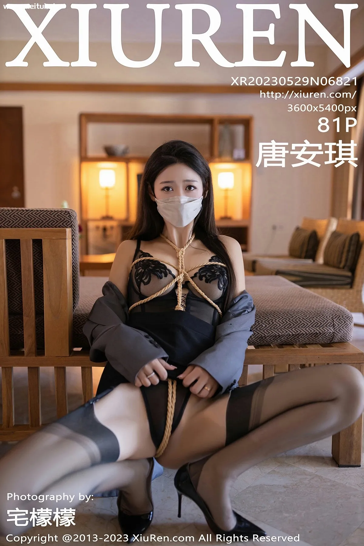 [XiuRen秀人网] 2023.05.29 No.6821 唐安琪 性感黑色薄纱内衣 巴厘岛旅拍写真 [81+1P]-美腿之家