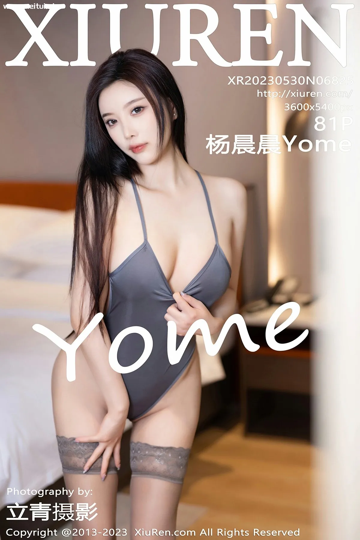 [XiuRen秀人网] 2023.05.30 No.6825 杨晨晨Yome 灰色高开叉服饰 性感写真 [81+1P]-美腿之家