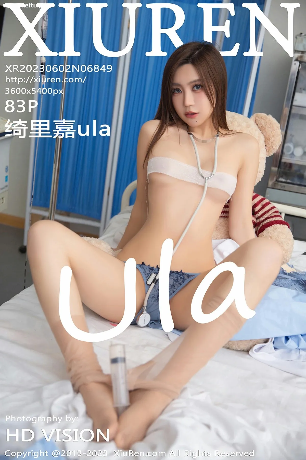 [XiuRen秀人网] 2023.06.02 No.6849 绮里嘉ula 美女医生蓝色蕾丝内衣 性感写真 [83+1P]-美腿之家