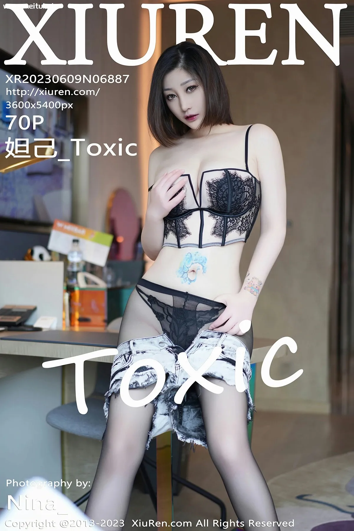 [XiuRen秀人网] 2023.06.09 No.6887 妲己_Toxic 黑色蕾丝内衣 性感写真 [70+1P]-美腿之家