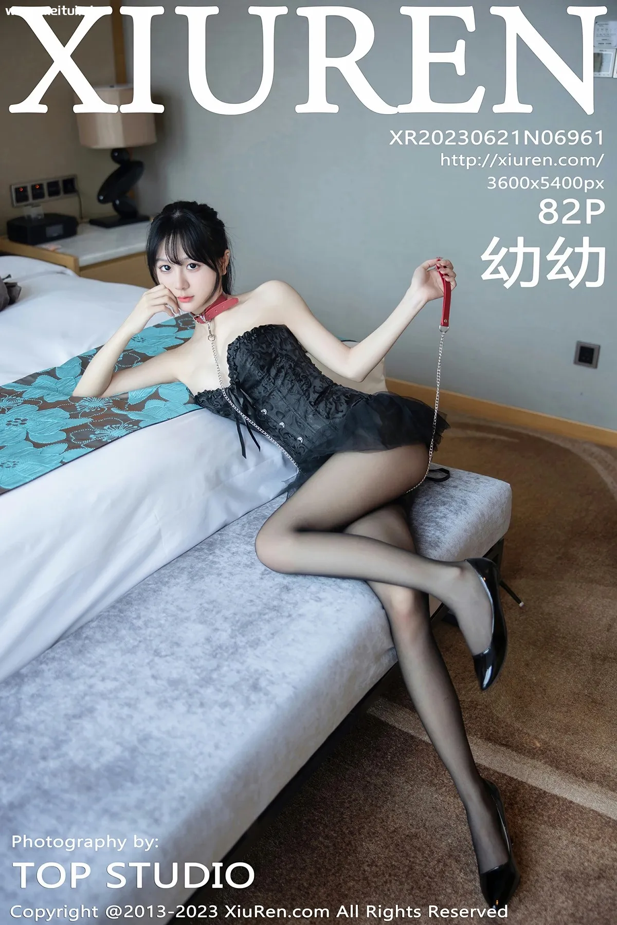 [XiuRen秀人网] 2023.06.21 No.6961 幼幼 黑色露肩礼裙 魅惑黑丝 性感写真 [82+1P]-美腿之家