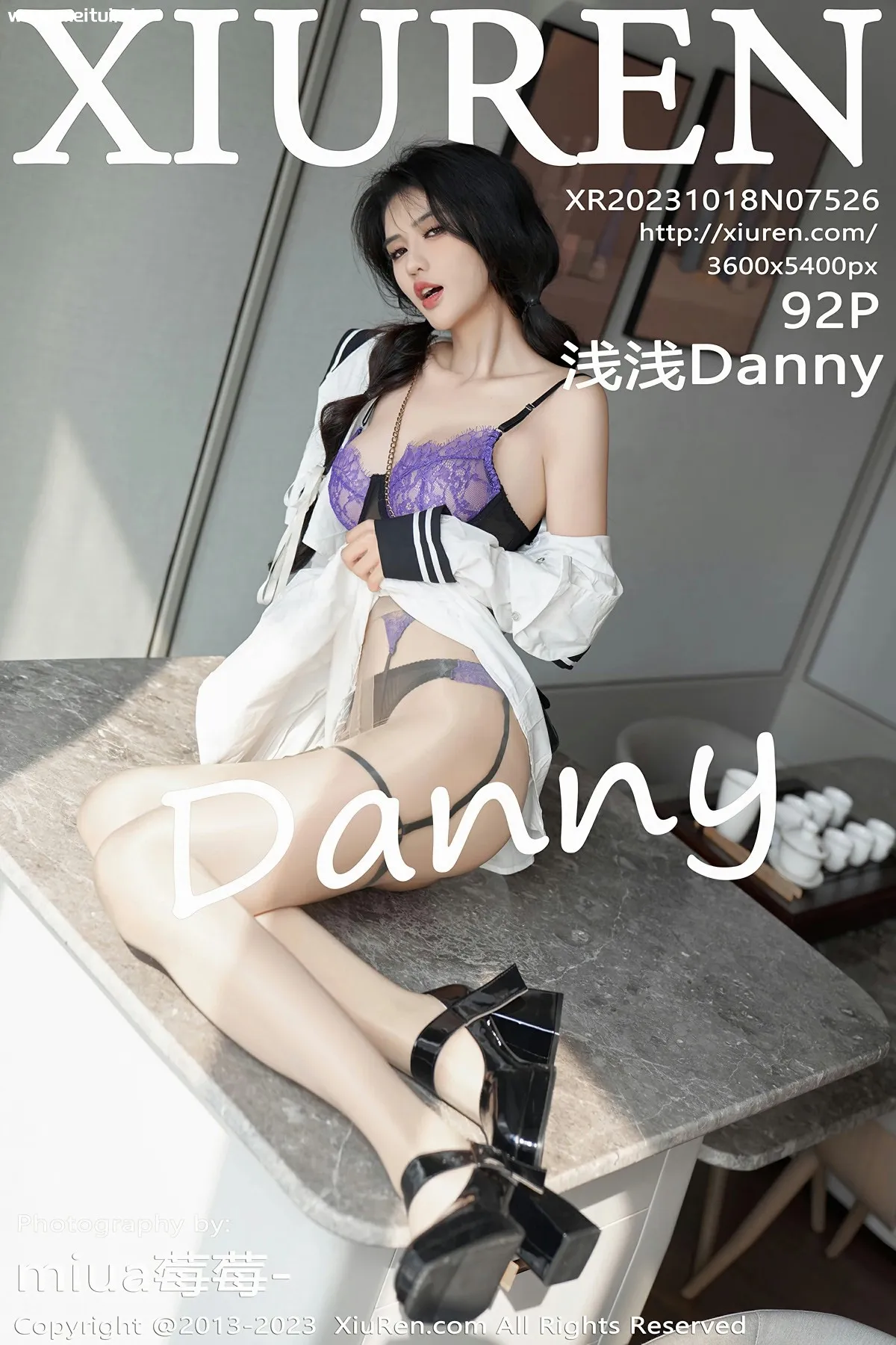 [XiuRen秀人网] 2023.10.18 No.7526 浅浅Danny 紫色蕾丝内衣 性感写真 [92+1P]-美腿之家