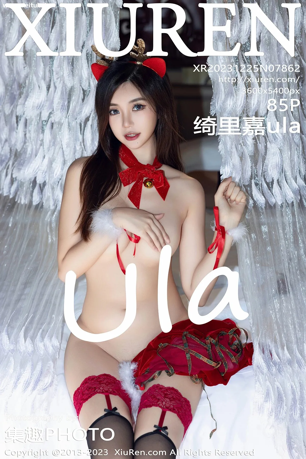 [XiuRen秀人网] 2023.12.25 No.7862 绮里嘉ula 性感红色圣诞主题 三亚旅拍写真 [85+1P]-美腿之家