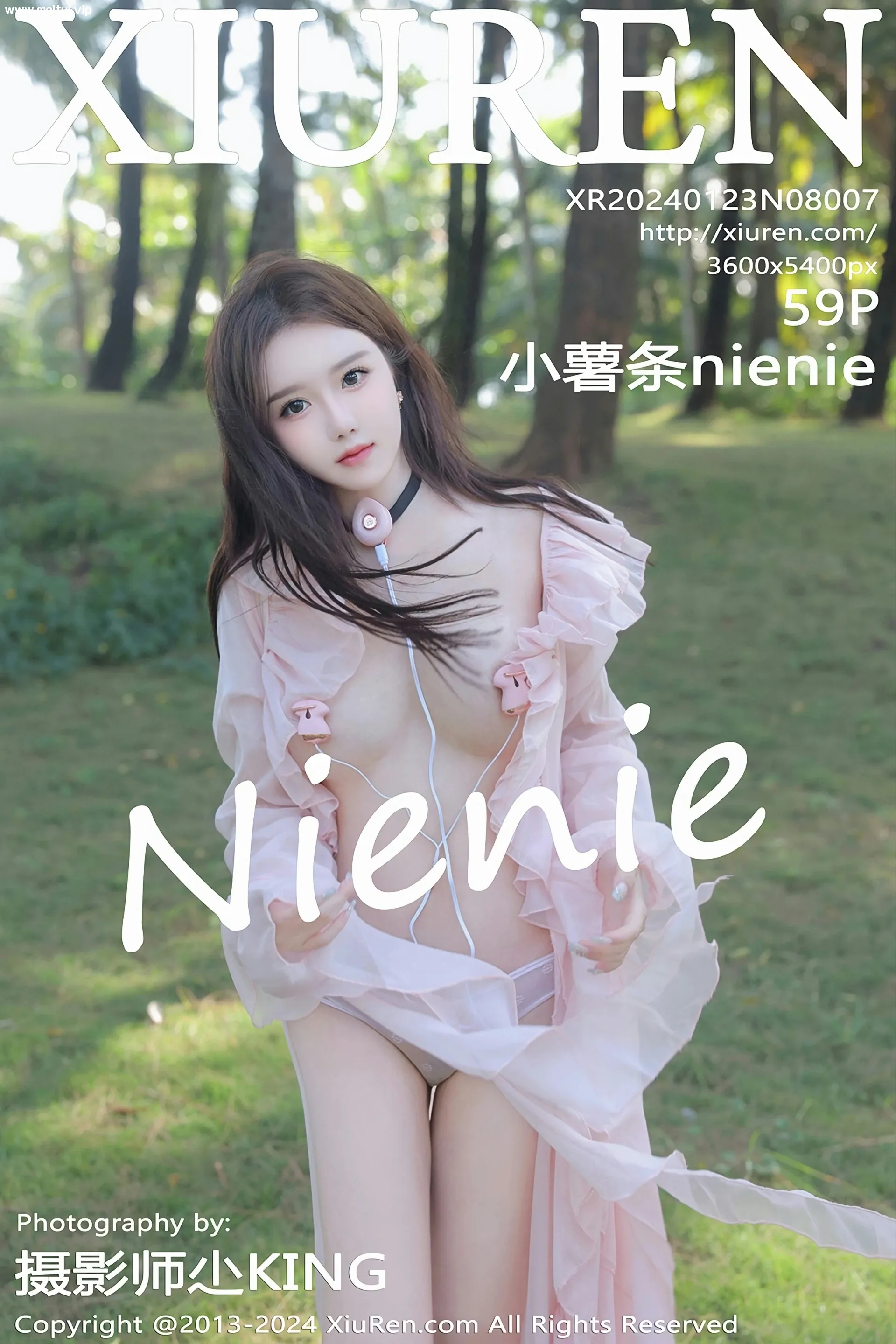 [XiuRen秀人网] 2024.01.23 No.8007 小薯条nienie 粉色长裙 性感写真 [59+1P]-美腿之家