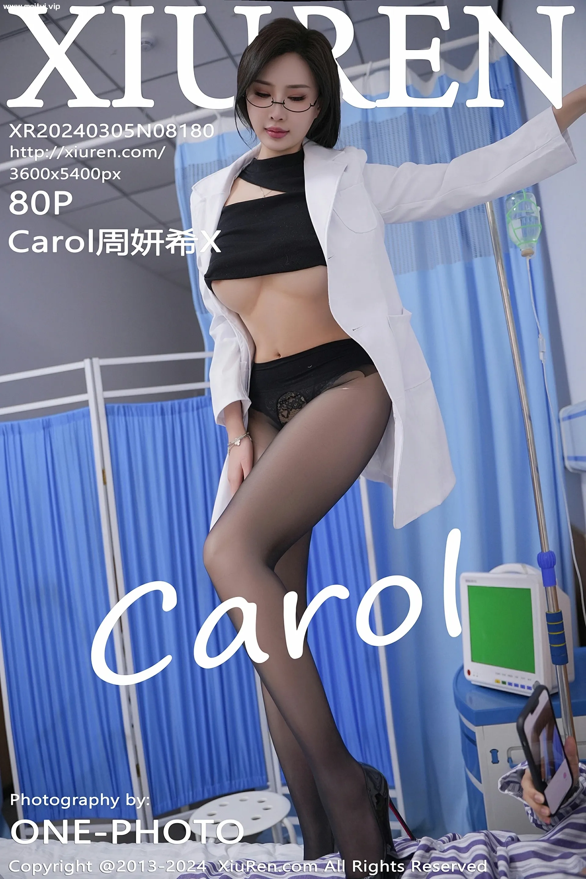[XiuRen秀人网] 2024.03.05 No.8180 Carol周妍希X 女医生制服魅惑黑丝性感写真 [78+1P]-美腿之家