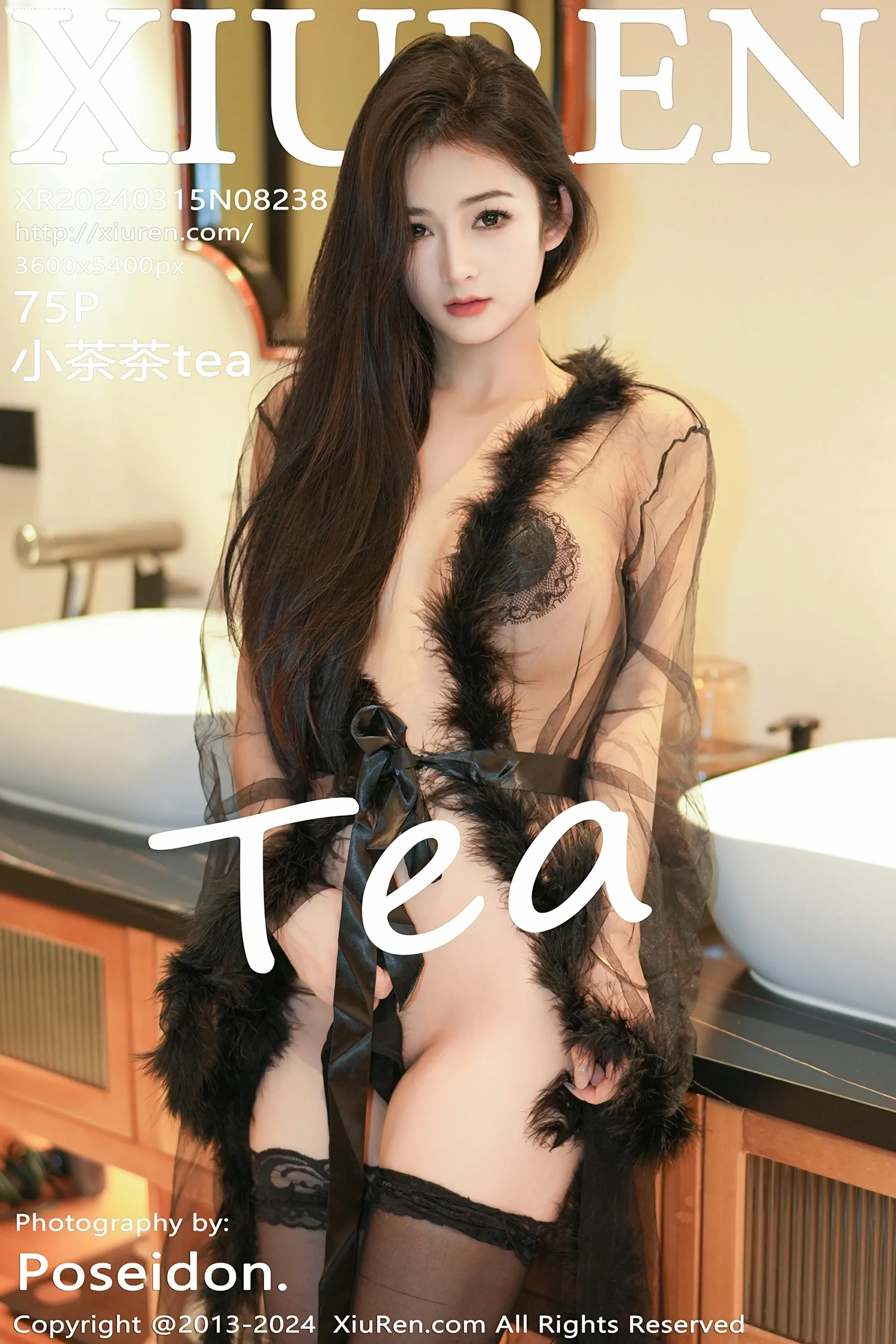 [XiuRen秀人网] 2024.03.15 No.8238 小茶茶tea 黑色服饰 魅惑黑丝 性感写真 [75+1P]-美腿之家