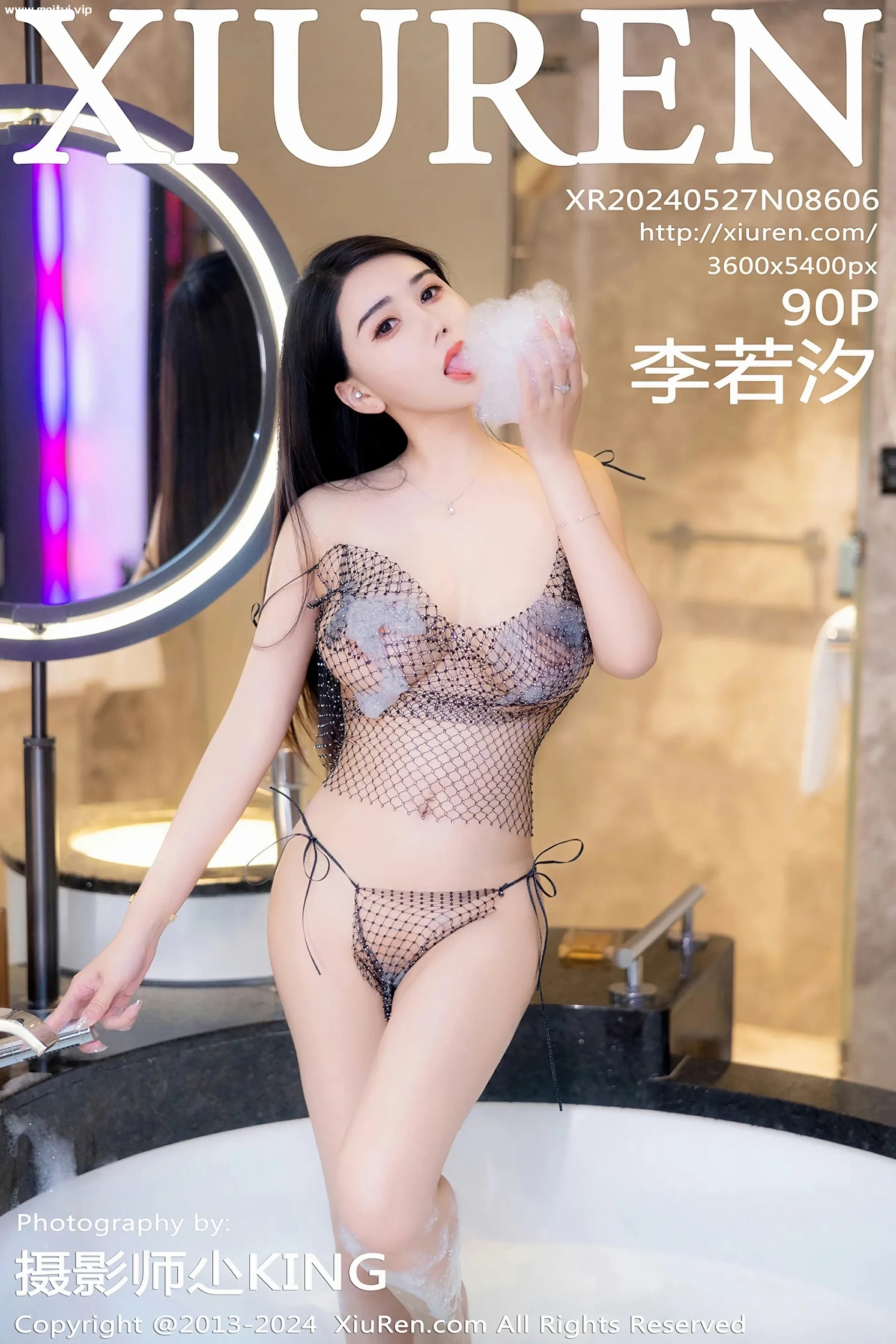 [XiuRen秀人网] 2024.05.27 No.8606 李若汐 黑色情趣内衣 性感写真 [90+1P]-美腿之家