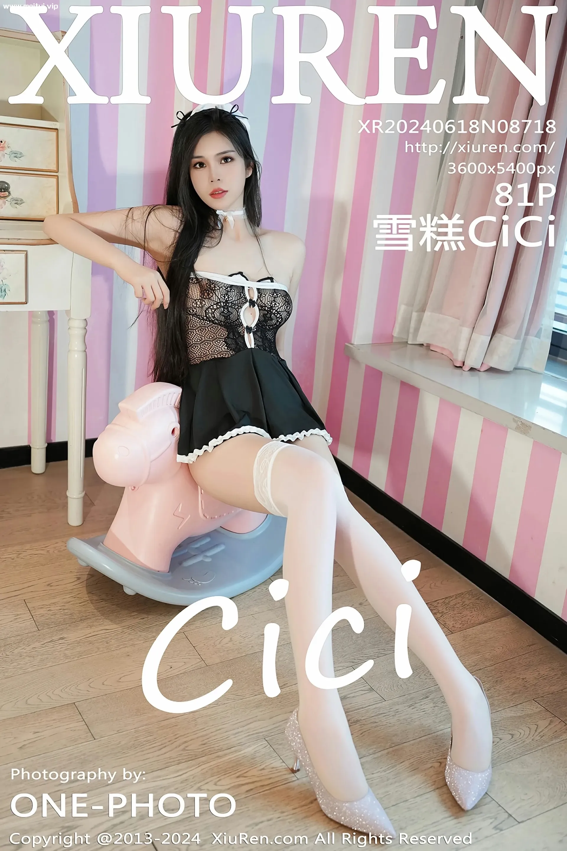 [XiuRen秀人网] 2024.06.18 No.8718 雪糕CiCi 黑白女仆服饰 白色丝袜 性感写真 [81+1P]-美腿之家