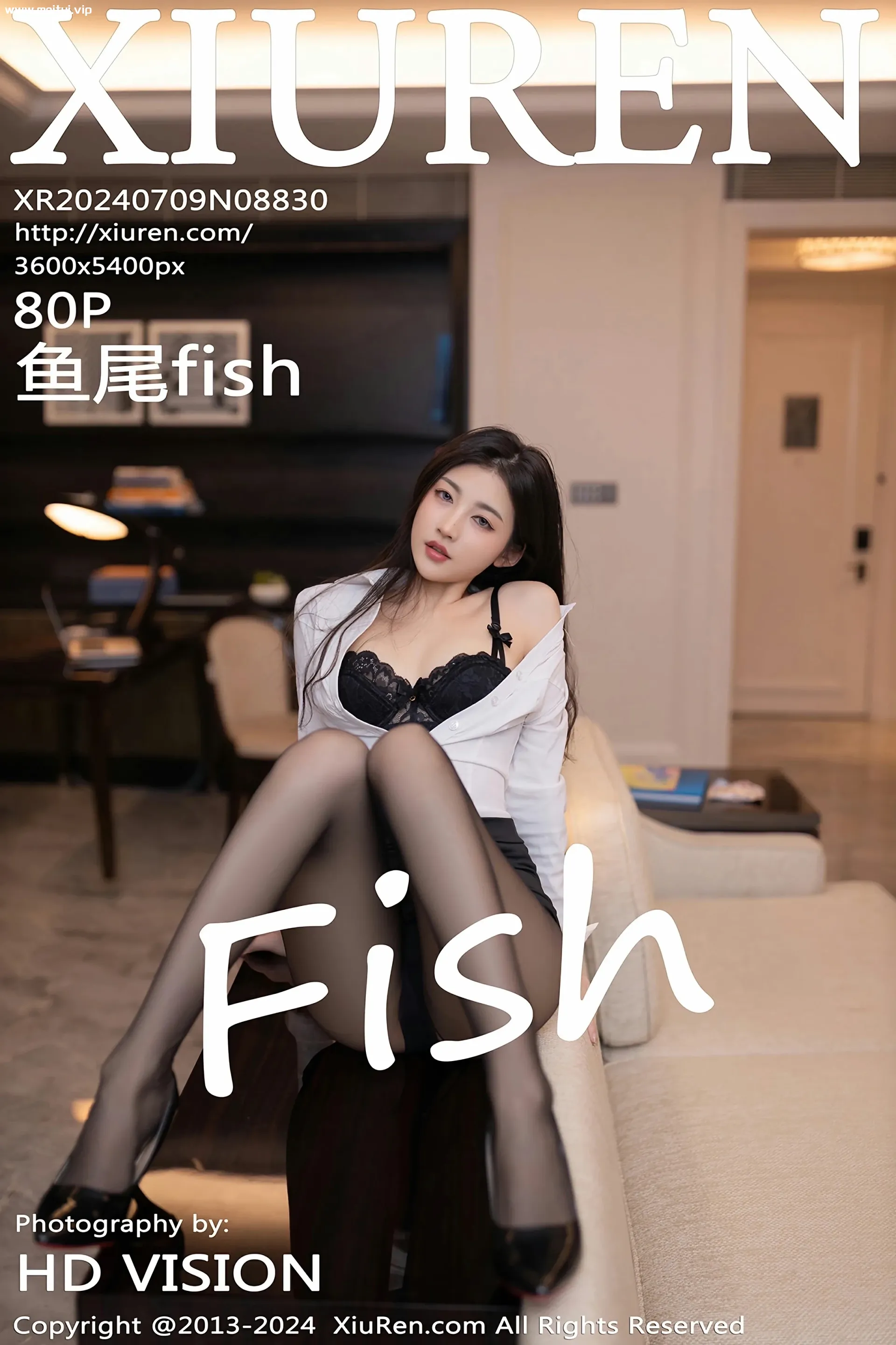 [XiuRen秀人网] 2024.07.09 No.8830 鱼尾fish 秘书OL服饰 魅惑黑丝 性感写真 [80+1P]-美腿之家