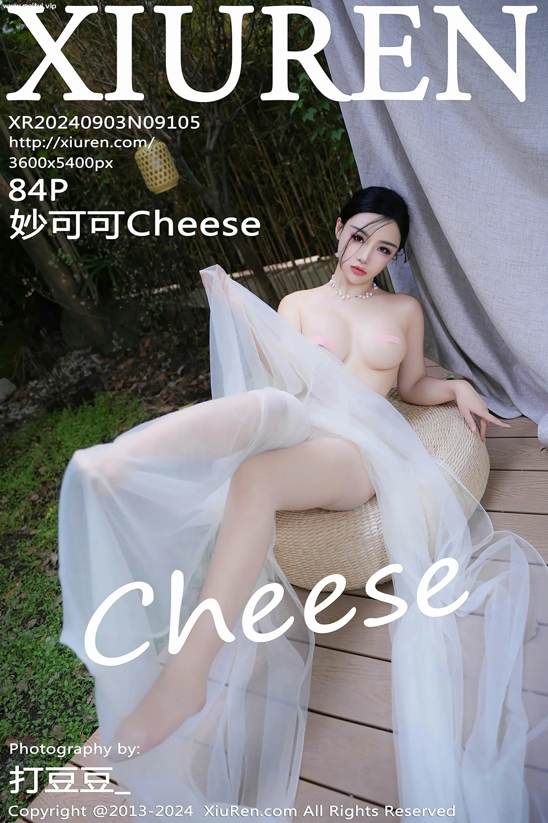 [XiuRen秀人网] 2024.09.03 No.9105 妙可可Cheese 户外半透白纱 性感写真 [84+1P]-美腿之家