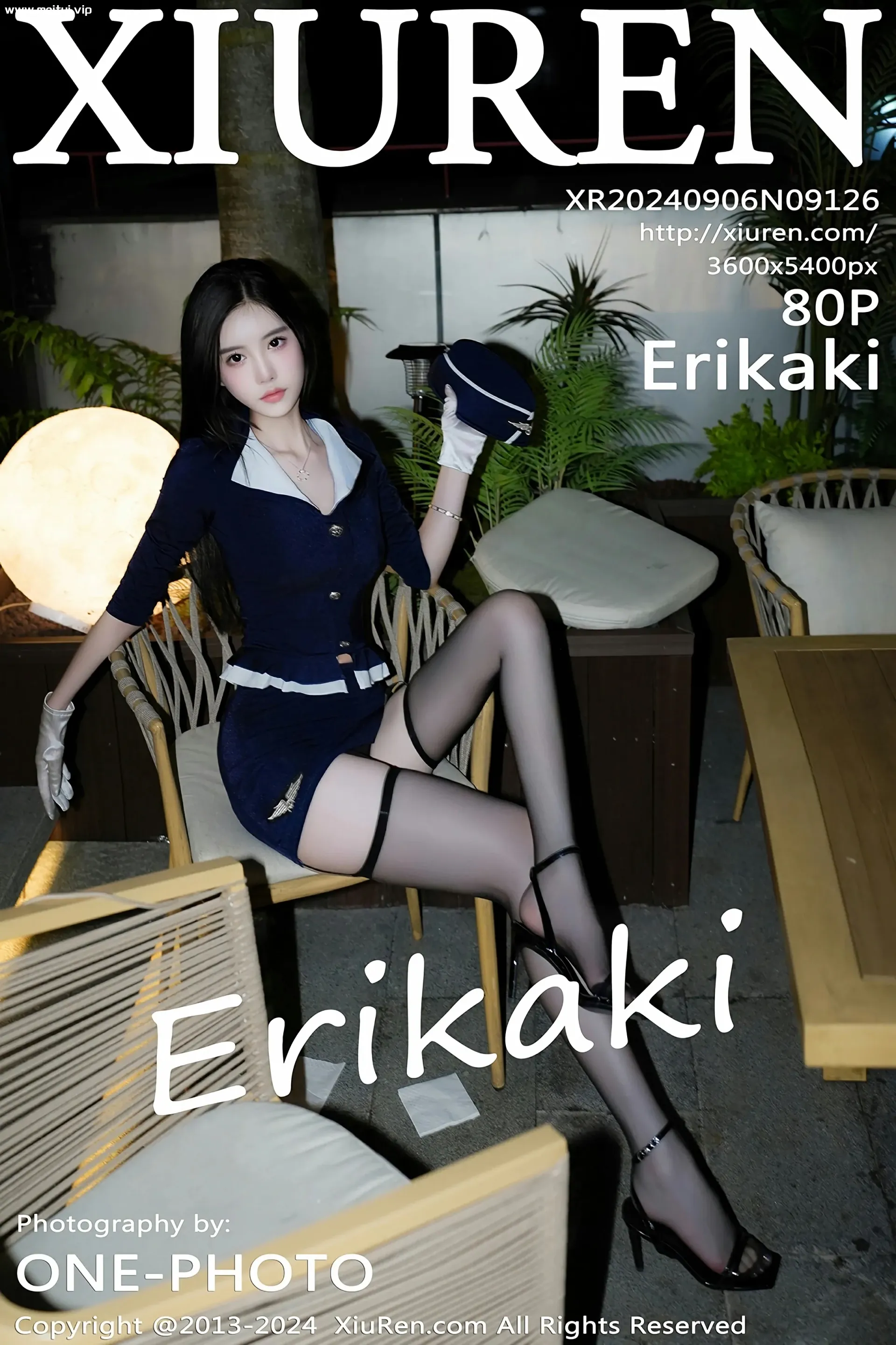 [XiuRen秀人网] 2024.09.06 No.9126 Erikaki 蓝色空姐制服 魅惑黑丝 性感写真 [80+1P]-美腿之家