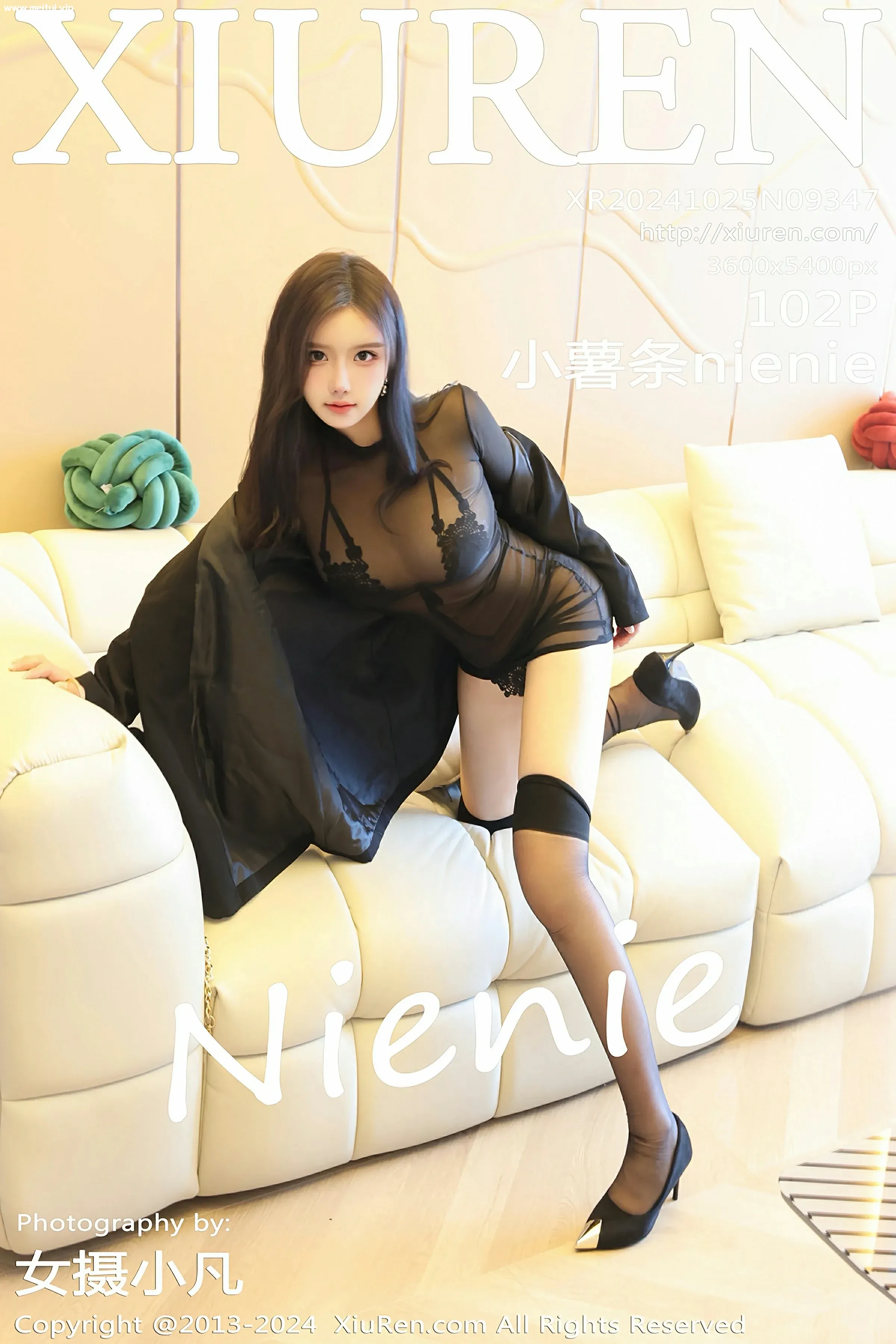 [XiuRen秀人网] 2024.10.25 No.9347 小薯条nienie 黑色内衣魅惑黑丝 性感写真 [102+1P]-美腿之家