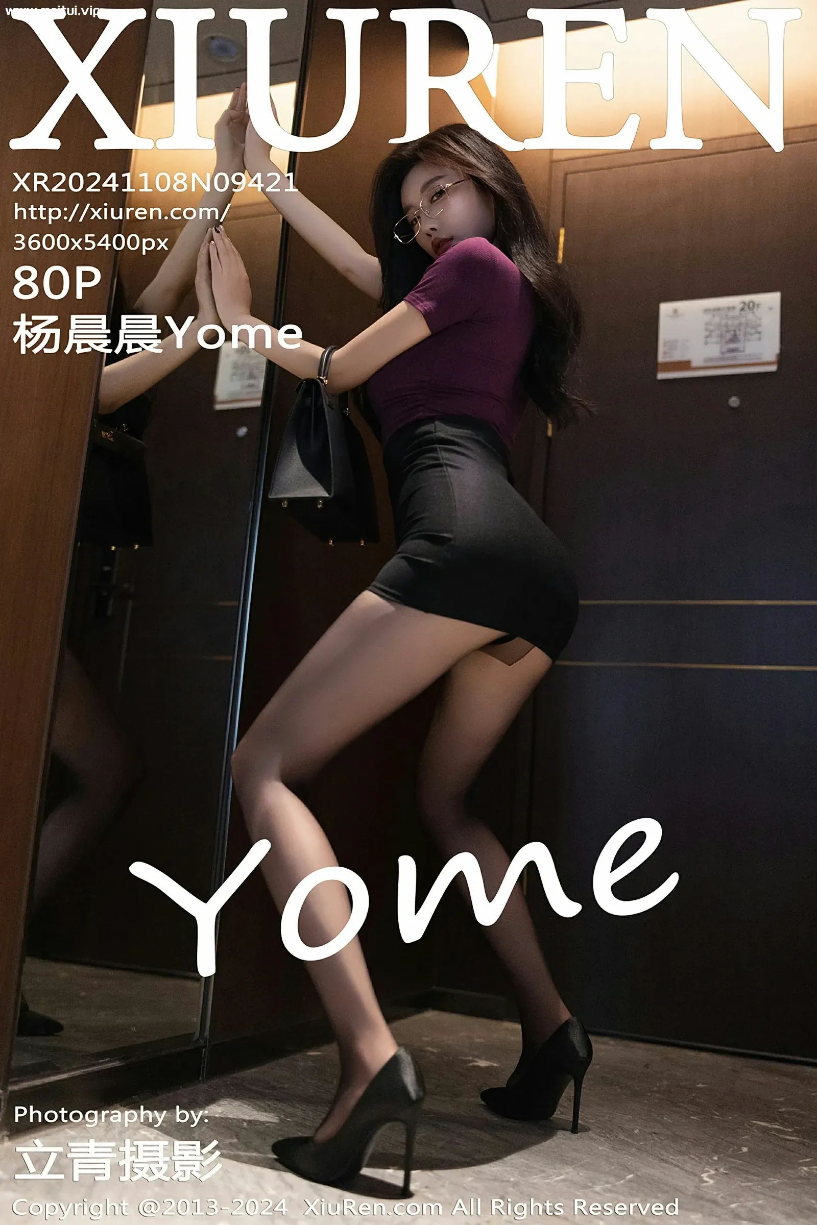 [XiuRen秀人网] 2024.11.08 No.9421 杨晨晨Yome 紫色内衣 魅惑黑丝 性感写真 [89+1P]-美腿之家