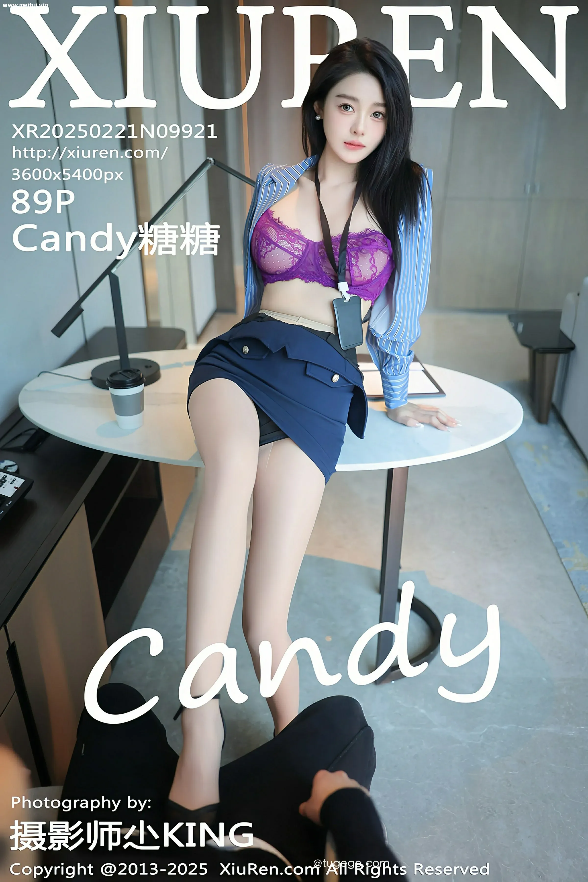 [XiuRen秀人网] 2025.02.21 No.9921 Candy糖糖 蓝色OL服饰 魅惑肉丝 性感写真 [89+1P]-美腿之家