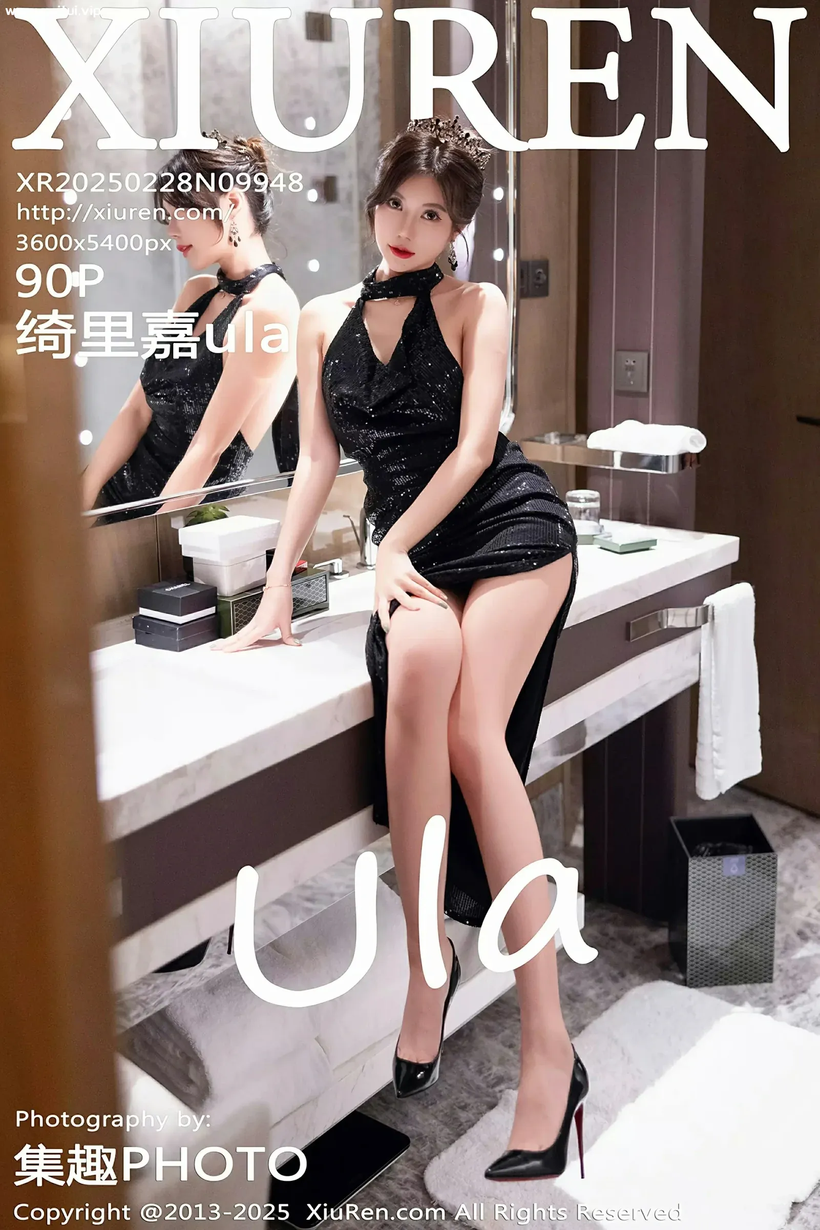 [XiuRen秀人网] 2025.02.28 No.9948 绮里嘉ula 性感黑色情趣内衣杭州旅拍写真 [90+1P]-美腿之家