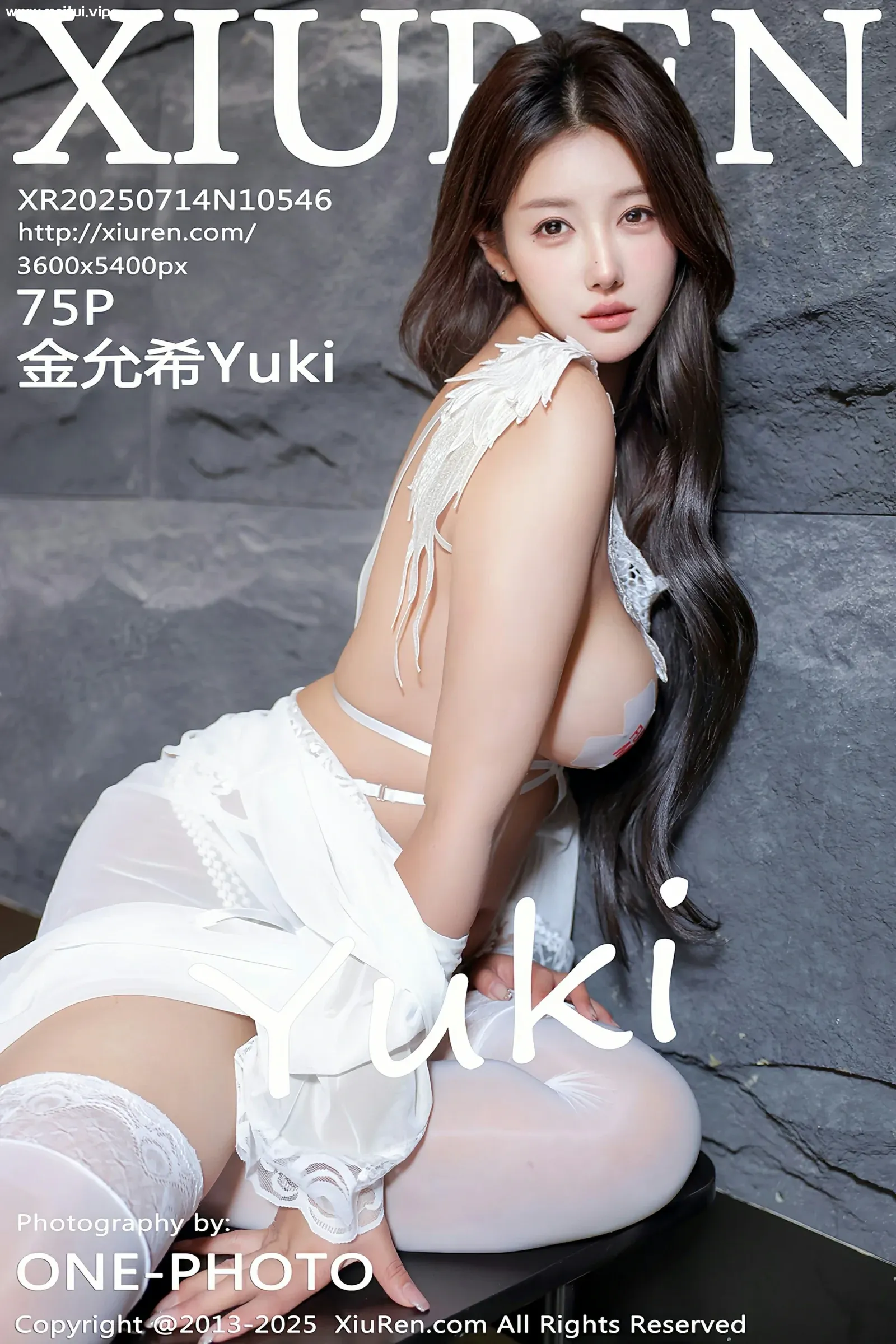 [XiuRen秀人网] 2025.07.14 No.10546 金允希Yuki 蕾丝睡袍白色丝袜 性感写真 [75+1P]-美腿之家