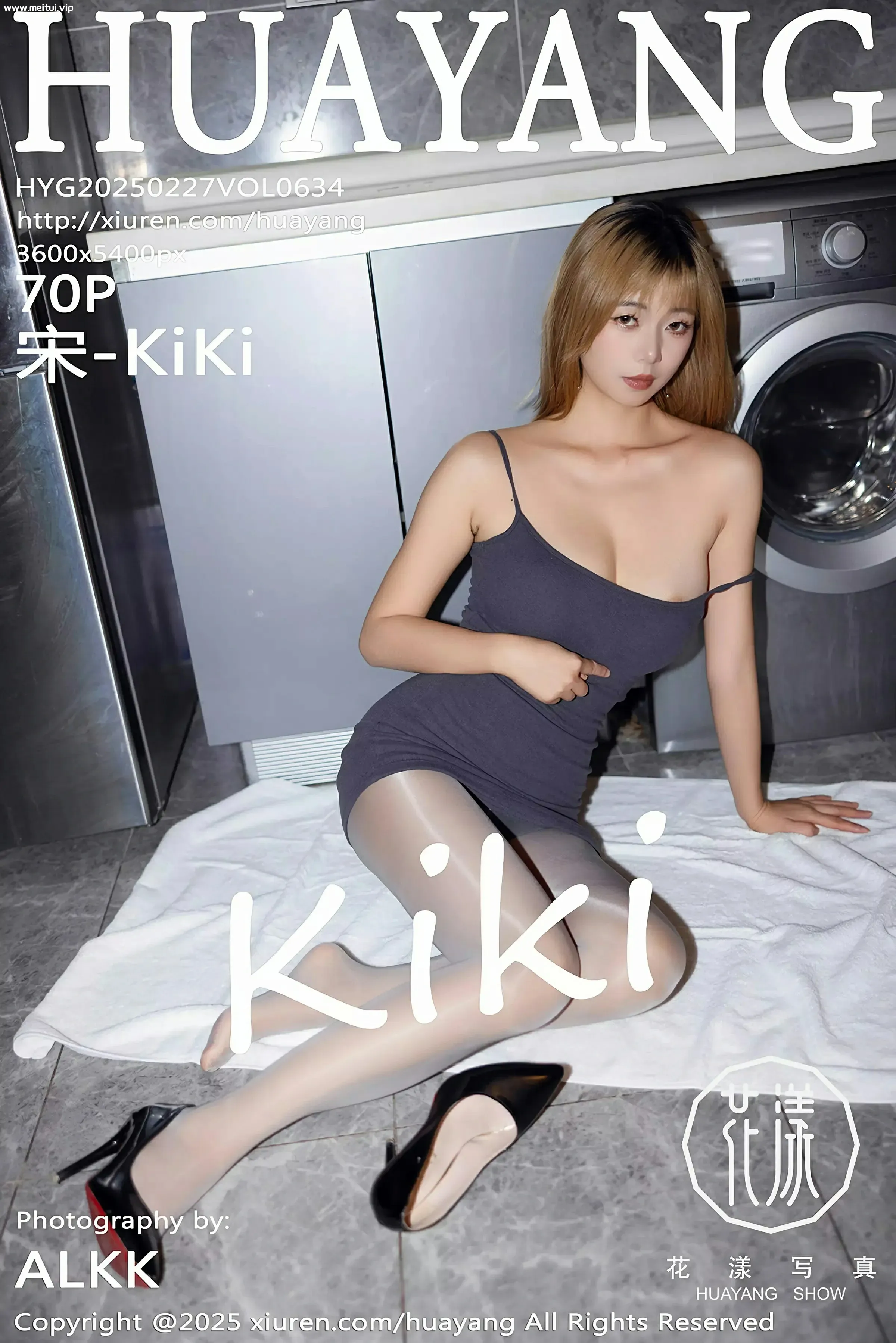 [HuaYang花漾写真] 2025.02.27 VOL.634 宋-KiKi 灰色吊带 灰色丝袜 性感写真 [70+1P]-美腿之家