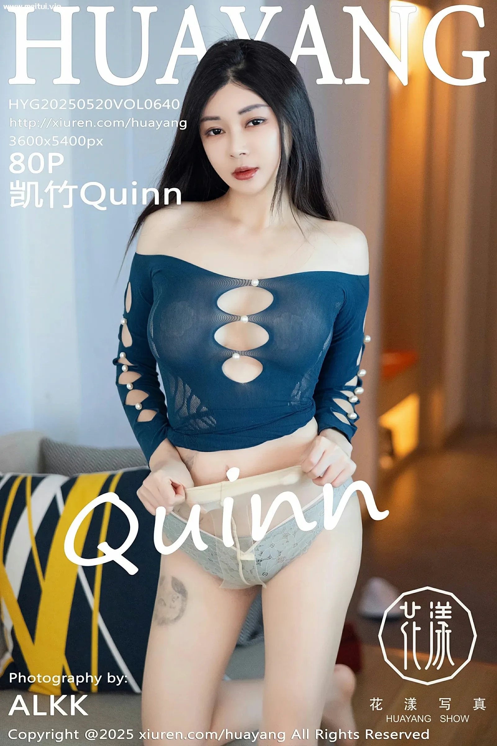 [HuaYang花漾写真] 2025.05.20 VOL.640 凯竹Quinn 蓝色短裙肉色丝袜 性感写真 [68+1P]-美腿之家