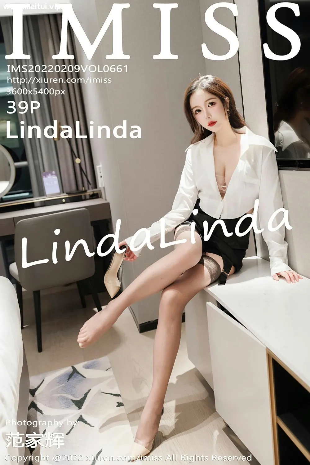 [IMISS爱蜜社] 2022.02.09 VOL.661 LindaLinda 蕾丝灰色丝袜 性感写真 [39+1P]-美腿之家
