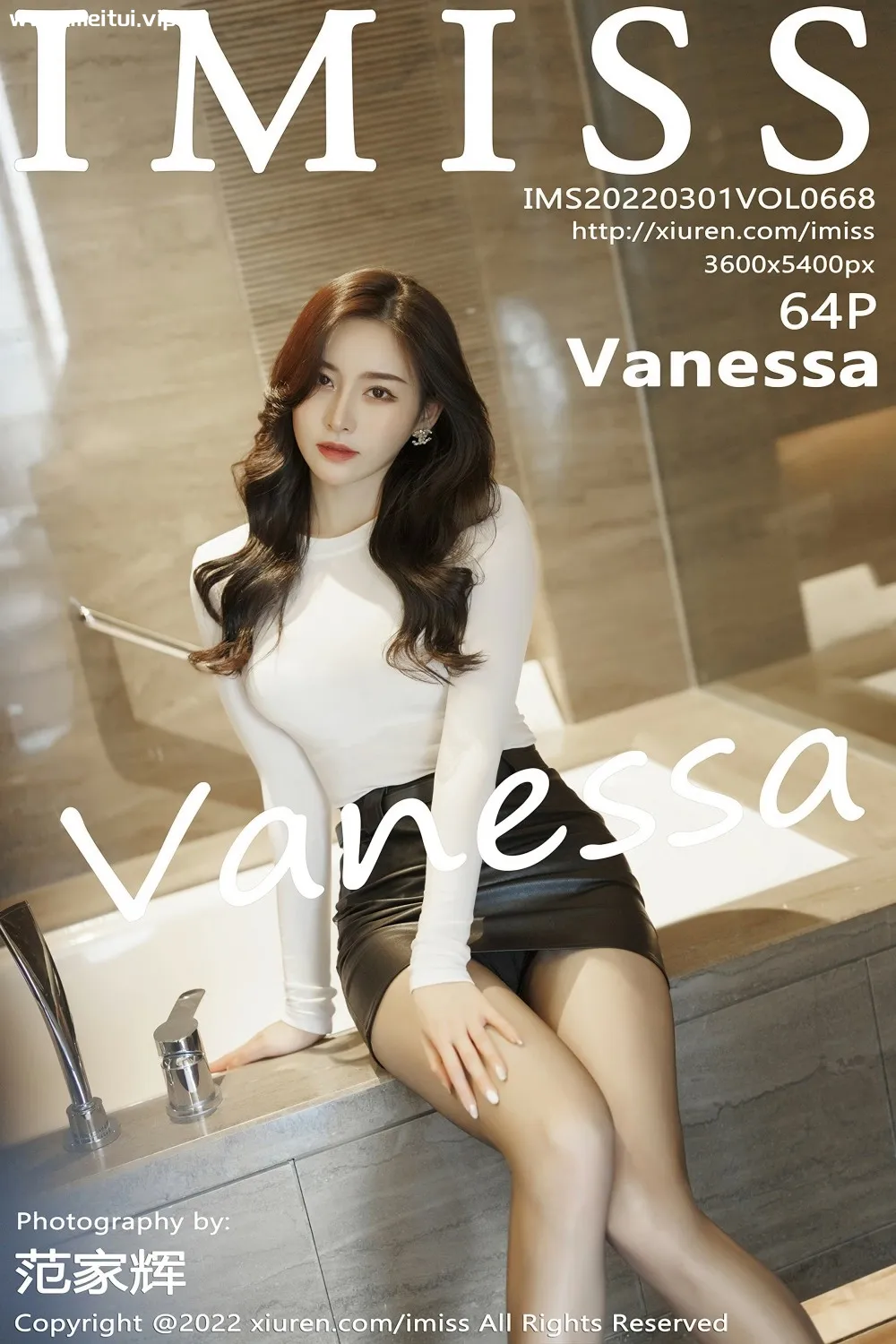 [IMISS爱蜜社] 2022.03.01 VOL.668 Vanessa 黑丝皮裙 蕾丝内衣 性感写真 [64+1P]-美腿之家
