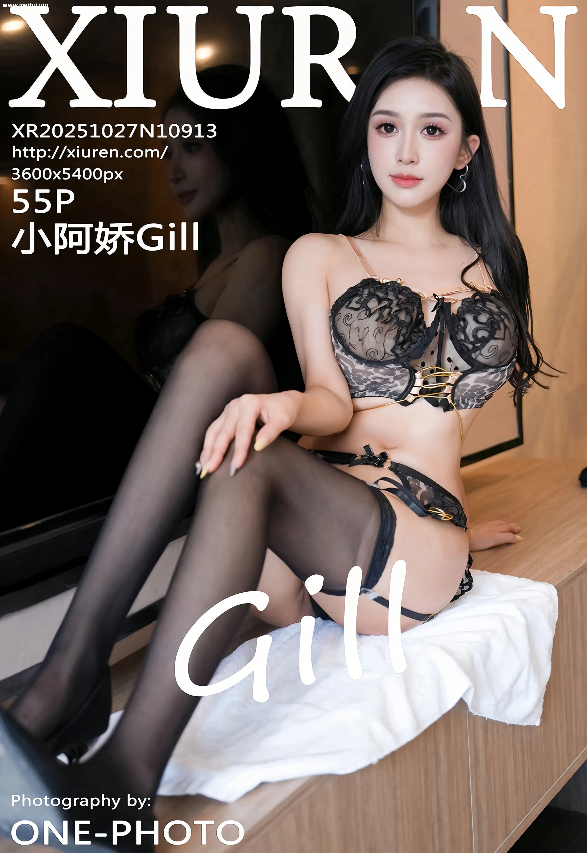 [XiuRen秀人网] 2025.10.27 No.10913 小阿娇Gill 黑色情趣内衣 性感写真 [53+1P]-美腿之家